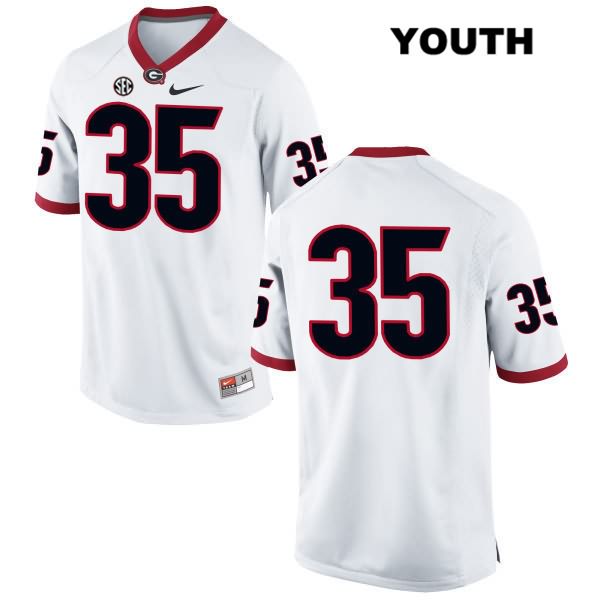 Georgia Bulldogs Youth Aaron Davis #35 NCAA No Name Authentic White Nike Stitched College Football Jersey SZN8256GT
